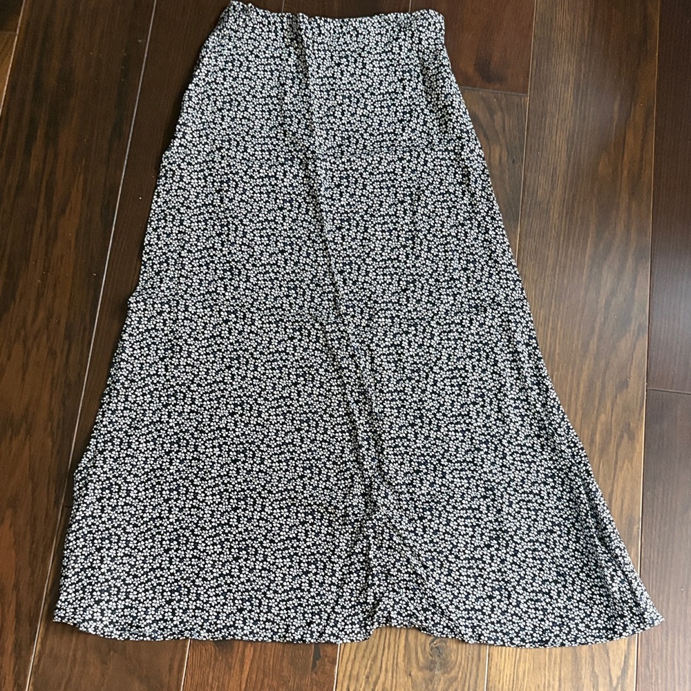 Reformation Monochrome Floral Maxi Skirt
